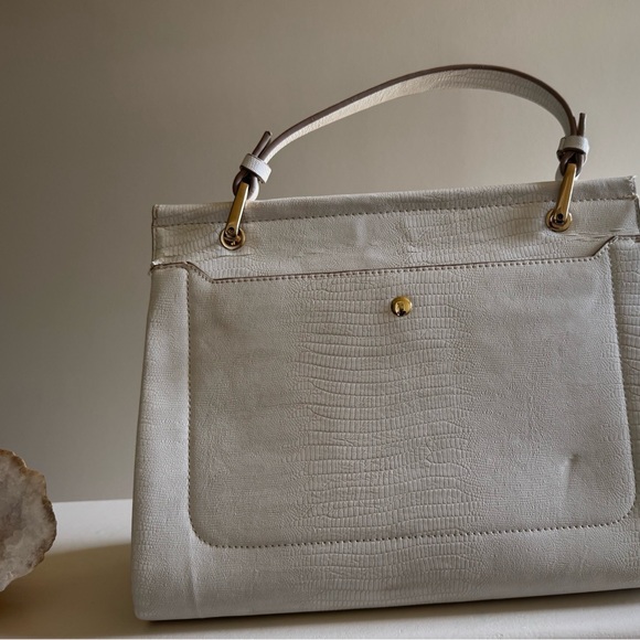 Zara  White Lizard Print Handbag - Picture 2 of 7